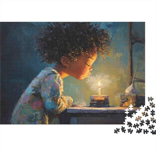 Child in Cozy Room Jigsaw Puzzle for Adults 1000 Piece Jigsaw Puzzle Night Light Scene Puzzle Game for Family Relaxation Focus Gift 52x38cm/1000pcs