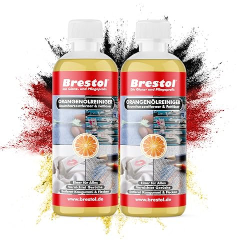 BRESTOL® ORANGENREINIGER 2x 300 ml - Universalreiniger Fett Öl Kaugummi Baumharz Entferner Baumharzentferner Geruchsneutralisierer Orangenölreiniger