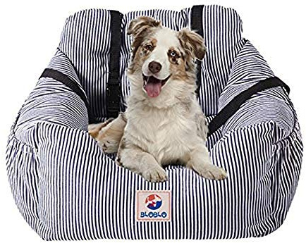 BLOBLO Dog Car Seat Pet Booster Seat Pet Travel Safety Dog Bed for Car with Storage Pocket