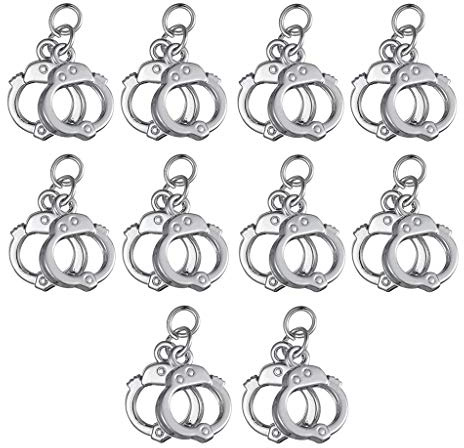 chiwanji 10 pcs Halskette Anhänger Handschellen Schmuckanhänger Schlüsselanhänger für Geburtstag, Valentinstag, Jahrestag