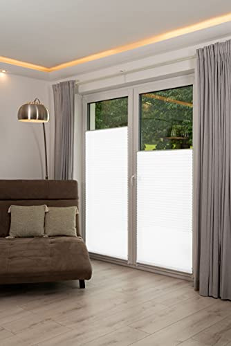 Khome Klemmfix-Plissee Weiß B115 x H130 cm (B x L) Lichtschutz Moderne Crushed Optik