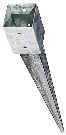 Gartenwelt Riegelsberger införande golvmunstycken inkl. 4 stolpar golvkåpor inslagshylsa stolhållare införande golvstöd stolpe förzinkad för stolpar 71 x 71 mm total längd 750 mm