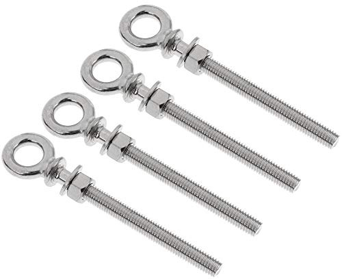 POFET 4 pezzi M6-60 mm di espansione occhio bullone vite anello gambo lungo 316 acciaio inox chiuso, bobina di saldatura vite filettata Rod Ring Yacht Boat Marine