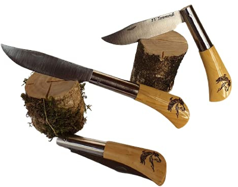 Navaja artesanal TARAMUNDI boj decorada con goma laca y triskel Caza, Pesca, Camping, Outdoor, Supervivencia y Bushcraft + Portabotellas de regalo