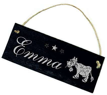 Dekolando Kuh Kuhstall Namensschild Schild graviert - Kühe Rinder Name - Stalltafel personalisiert Milchkuh 22x8cm