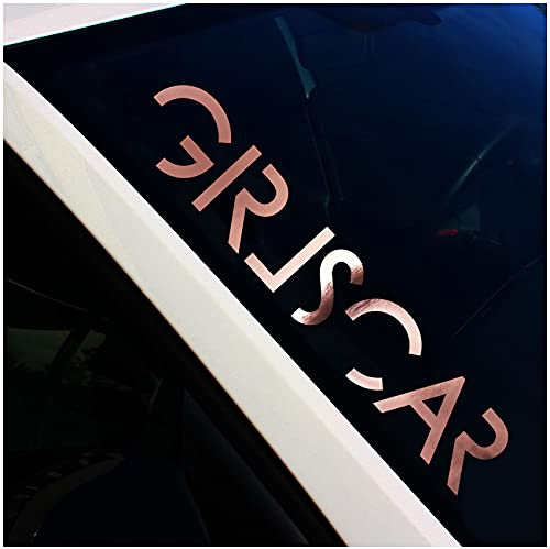 Frontscheibenaufkleber Schriftzug Girlscar Aufkleber für Windschutzscheibe Heckscheibe Frontscheibe Auto Fahrzeug Dekor Sticker FS128 (Rosegold Chrom, Außenklebend)