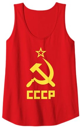 Costume communiste USSR CCCP Marteau et faucille T-shirt rouge Débardeur