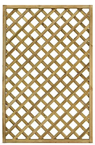 TheGoodGarden Grigliato in Legno Pannello Frangivista impregnato in Autoclave Maglia Diagonale Trendy Color Naturale 60X180 cm - Spedizione Gratuita da 99€