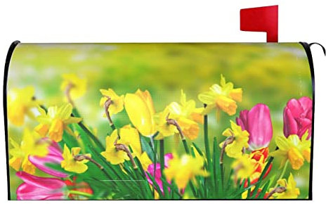 Oplp Magnetische Briefkastenabdeckung mit Frühlingsblumen, wasserdicht, für Garten, Heimdekoration, 53,3 x 45,7 cm