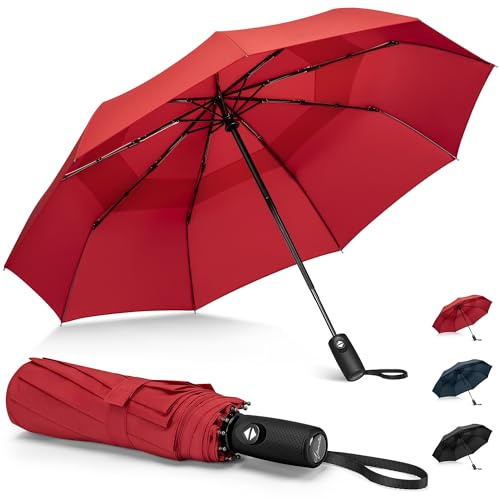 NINEMAX Regenschirm Sturmfest Taschenschirm Automatik, Regenschirm Klein | Stabil Kleiner Reise Schirm 44.5inch für Herren Damen