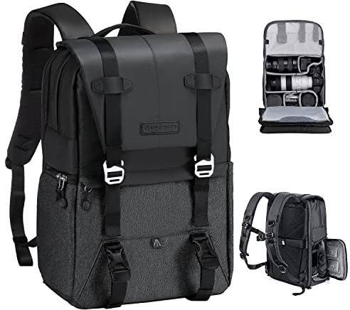 K&F Concept Kamerarucksack, Camera Bag für Fotografen, Fotorucksack Kamera Rucksack mit 15-15,6-Zoll-Laptopfach, kompatibel für Canon/Nikon/Sony/DJI Mavic Drone (20L)