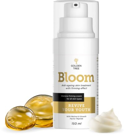 Golden Tree Bloom Körpercreme – Feuchtigkeitscreme, 150 ml | Niacinamid, Retinol, Vitamin C, Natriumhyaluronat, Leichte Textur, Schnell Einziehend, Nicht Fettend