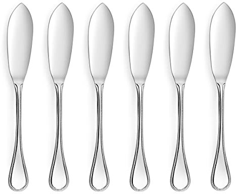 COUZON - Couteau/palette à poisson - Lot de 6 - Le Perle - Acier inoxydable 18/10, Finition Miroir, Epaisseur 3.5 mm, Longueur 204 mm - Inox