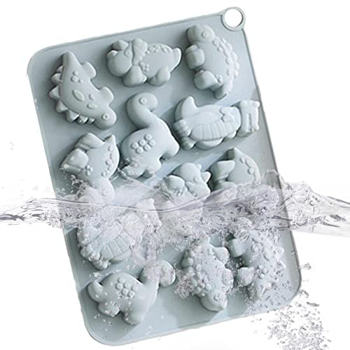 Rianpesn para Dinosaurio,Moldes Resina Pepita dinosau12 cavidades para decoración Galletas | Dinosaurio 3D Silicona, Caramelo, Pastel
