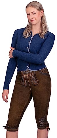 Edelnice Trachtenmode Bayerische Traditionelle Wildbock Kniebund Lederhose Damen Juliane Gr. 32-50 (as3, numeric, numeric_46, regular, regular)