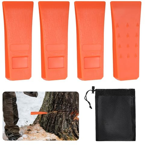 Yimomoyi Kettensägen Fällkeil Set, 6 Zoll Fällkeil Kunststoff Fällheber Forstkeil Holzscheitkeile, 4 Stück Baumkeile Holzfällerzubehör Werkzeuge zum Kontrollierten Fällen von Bäumen