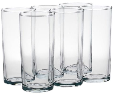 Queensway Home & Dining Set of 6 Clear Glass Tall Water Juice Drinking Highball Tumbler Glasses 200ml