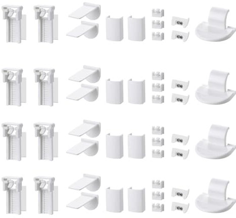 8kit 48 Stück Plissee Ersatzteile Set Klemmträger Zubehör, Klemmfix Halterung