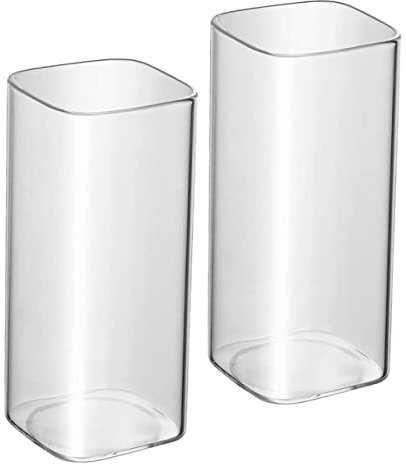 HOLIDYOYO Set Di 2 Bicchieri Quadrati in Trasparente Da 350ml Tazze Multifunzionali Per Whisky e Cocktail Per e Feste