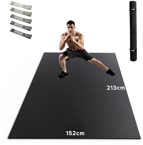HAPBEAR Yogamatte XXL- Extra Groß Breit Sportmatte Fitnessmatte Rutschfest 213cm x 152cm/183cm x 122cm x 8mm Dicke, Hoher Dichte Ultra Haltbar PVC, Gymnastikmatte Schuhfreundlich