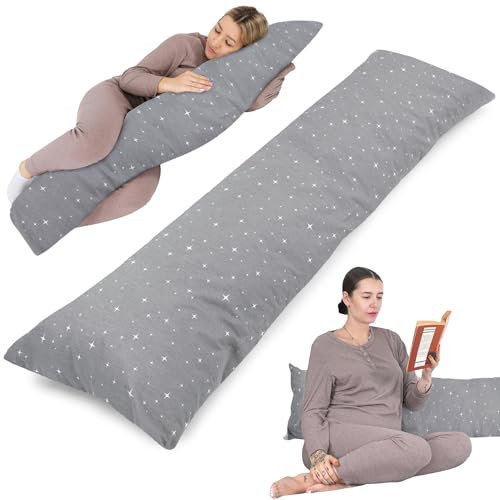 Totsy Baby Seitenschläferkissen Schwangerschaftskissen 40x145 cm - Kuschelkissen Schlafkissen Pregnancy Pillow Stillkissen Kissen mit Bezug für Seitenschläfer und Erwachsene Oeko-Tex