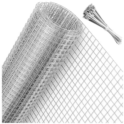 DTVEW Stainless Steel Hardware Cloth, 0.4in Stainless Steel Wire Mesh Screen, Balcony Stairs Fence, Garden Fence Poultry Netting(19.7inx36.3ft)