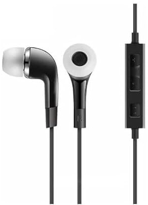 Mr. Gadget's Solutions Auriculares intraurales, conector con micrófono integrado (negro), compatible con Galaxy