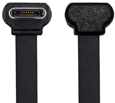 xiwai Kurzes USB2.0-Datenkabel, 2,76 Zoll, ultradünn, flach, USB-C Typ C auf USB-C Power-Winkelstecker, 65 W, Schnellladung für Laptop, Tablet, Telefon