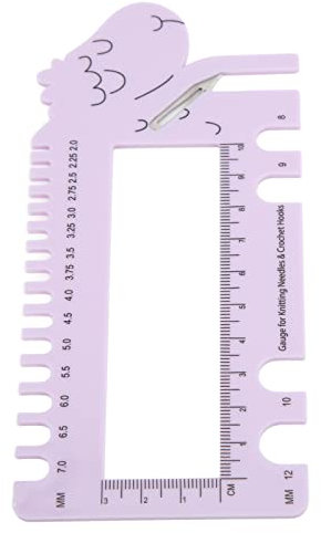 Crochet Knitting Plastic Ruler Tool, Sweater Yarn Test Needle Measuring Instrument, Stitch Marker Ruler Gauge