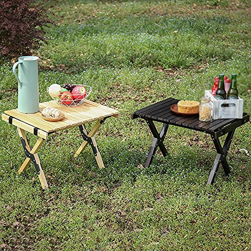 Tavolo da giardino pieghevole in legno portatile per attività all'aperto, spiaggia, picnic, grigliate, barbecue, capacità di carico 50 kg