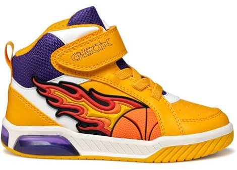 Geox J Inek Boy, Scarpe da Ginnastica, Giallo Viola, 37 EU