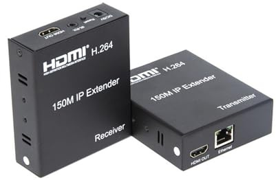 1080P 150M HDMI IP Extender, Via réseau Ethernet RJ45 Cat6 Cat6 6a Extension de câble Via Switch 1 émetteur vers Multi récepteur pour PS4 Ordinateur Portable TV (TX+RX)
