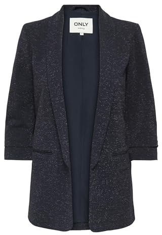 ONLY Onlelly-Alya Life L/S Glit Blazer TLR, Bleu Nuit, 40 Femmes