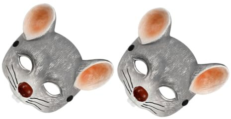 Holibanna 2 Pezzi 3d Maschera Per Ratto in Schiuma 3d Costume Da Topo Realistico Maschera A Mezza Faccia Per Il Cosplay Di Carnevale Di Halloween