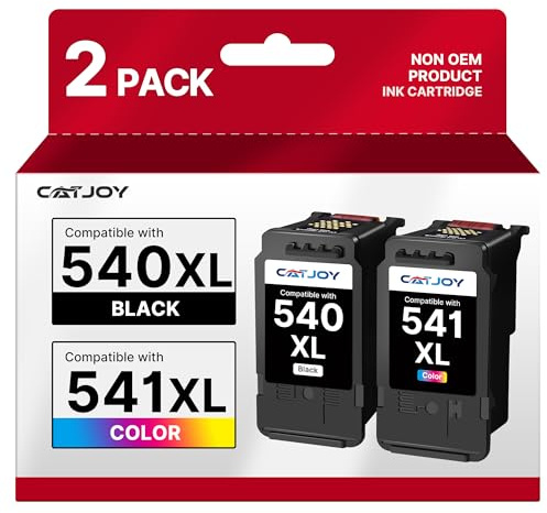 540XL 541XL Replacement for Canon 540 and 541 Ink Cartridges 540XL Ink Cartridges 541XL for Canon TS5150 MG3600 MG3650S TS5151 MG3650 MG4250 MX475 Printer(1 Black 1 Tri-Colour)