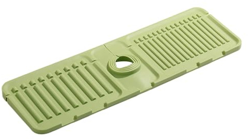 Drain Mat - Sink Guard | Faucets Handle Drip Catcher Tray | Silicone Water Splash Protector | 5 Degree Incline Sink Splash Pads | Quick Drying Water Stone |Kitchen Gadgets Accessories