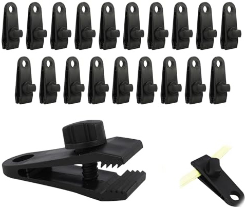 HLziy 20 Stück Planenspanner Tarp Clips Zeltplanen Upgrade Multifunktion Planenbefestigung,Zelt Clips Kunststoff Planenhalter Einstellbar Befestigungsclips für Planen Markisen Zelte Vordächer