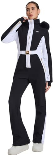 ALSOGO Damen Ski Anzug Ein Stück Snowsuit Schlank isolierte Jumpsuits wasserdicht Winddicht Winter Schnee Snowboard für Outdoor-Sportarten