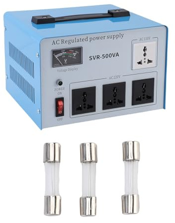 Hyuduo Convertitore Trasformatore di Tensione 500 W, Materiale ABS, Uscita Stabile, Basso Rumore, Regolatore Monofase per Vari Dispositivi Elettronici (Spina UE 160-250 V)
