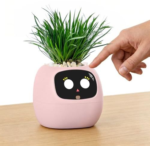 PLANTSIO Ivy Interaktiver KI-Schreibtisch-Begleiter, intelligentes Pflanzentier mit über 100 Ausdrücken, niedlicher Indoor-Pflanztopf für Bürodekoration, einzigartiges Geschenk für Pflanzenliebhaber