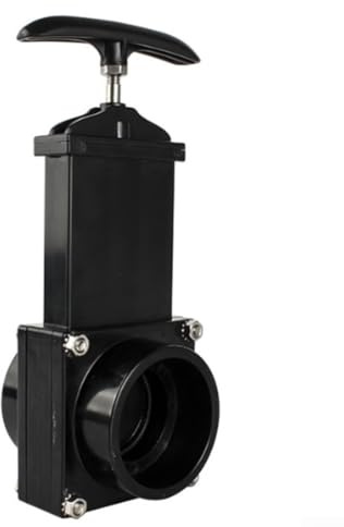 Zilimontt Corpo valvola di scarico con manico, 50 mm, 75 mm, per sistema fognario camper, compatibile con camper, rimorchi, camper, in plastica ABS, grigio, nero, valvola a saracinesca (75 mm)