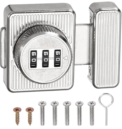 PATIKIL Serratura Combinata Per Mobile, Serratura Senza Chiavi A 3 Cifre In Metallo Da 2 Pollici Per Ante Cucina Armadio Credenza Porta In Legno, Argento