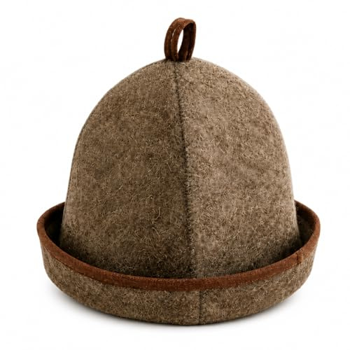 FloraVigo Sauna Hat 100% Wool, Natural Wool Felt Insulated Sauna Headgear, Unisex steam Room Cap, an Essential Accessory for saunas and steam Rooms.