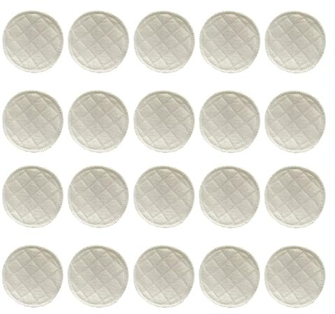 20 Coppette Cotone Lavabili Pezzi Riutilizzabili Assorbilatte in Bianco | Protezione Anti-perdita, Adatte All’allattamento, Tessuto Morbido, Confezione da Venti, per Donne