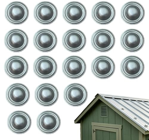 Veasbuu Coprivite per Tetti - 20 Pezzi Impermeabili Antiruggine,Cappucci Metallici in Acciaio Zincato per Bulloni da Tetto - Per Camper Rivestimenti Patio Garage Proprietari Casa Professionisti
