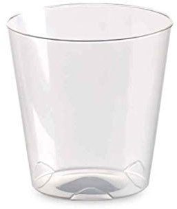 Vasos cilíndricos de plástico rígido, Ideales para granizados y Yogur (25 Unidades)
