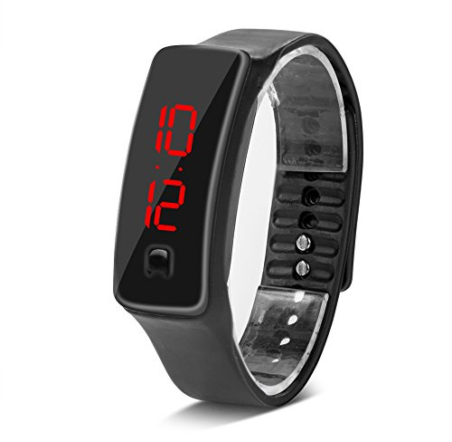 YUYTE LED Uhr Sport Silikonarmband, Digital Kinderuhr, 12 Stunden Zifferblatt Elektronische Anzeige Armbanduhr Uhr Silikon Armbänder, Jungen Mädchen Sports Outdoor Wasserdicht Armbanduhr(2#)
