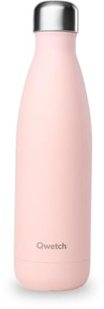 Qwetch - Trinkflasche Originals Edelstahl Isolierflasche 500ml Pastell Rosa - Thermosflasche 24h Kalt & 12h Heiß - Auslaufsicher, BPA-frei, Wiederverwendbar - Perfekt für Sport, Reisen, Büro & Wandern