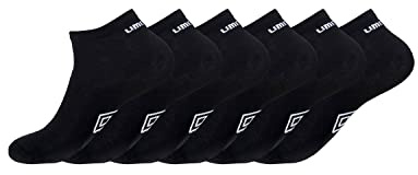 UMBRO Calzini Uomo Traspirante, set di 6 Calze Sportive Uomo, vestibilità perfetta, tessitura con imbottiti, Nero, Taglie 39/42