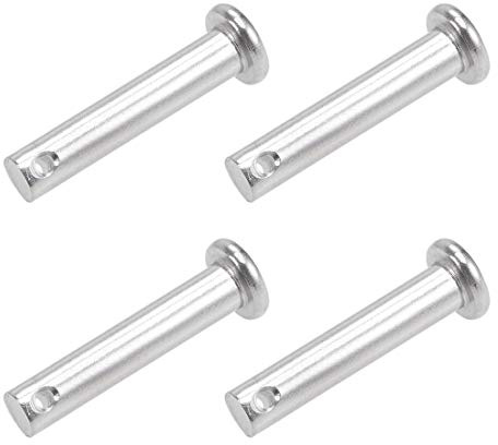 sourcing map Pasadores de Horquilla de Un Solo Orificio 6x30mm, 4Pcs Pasador de Bisagra de Cabeza Plana de Acero Inoxidable 304